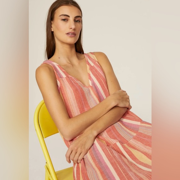 Marine Layer Pink Striped Corinne Maxi | Sz Large - Picture 3 of 17